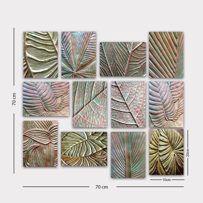 Wallity Set de 12 Cuadros Decorativos Multicolor en MDF